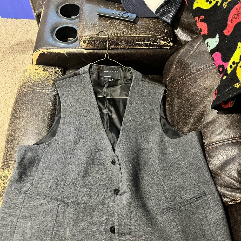 Kenneth Cole Charcoal Vest for Men